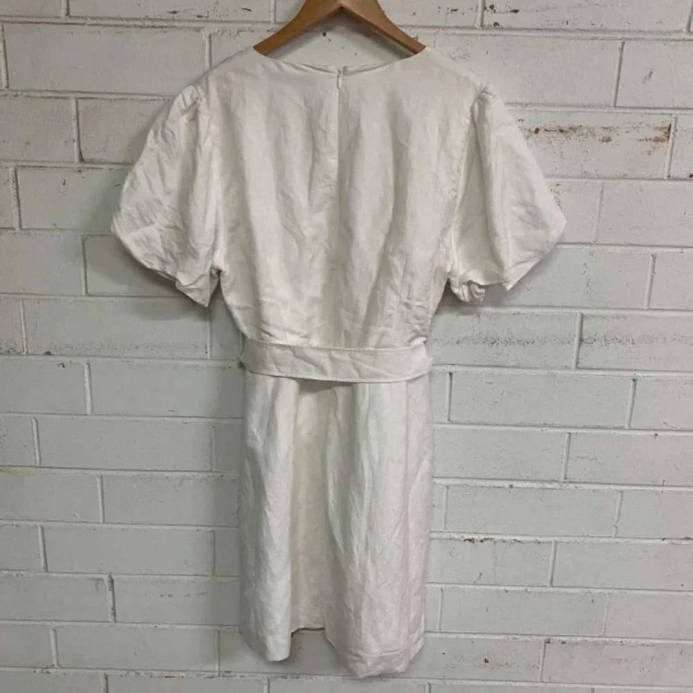 PORTMANS Linen Blair Puff Sleeve Wrap Dress - Picture 10 of 10